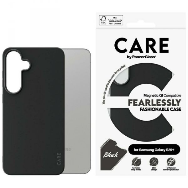Etui CARE by PanzerGlass Fashion QI do   Samsung Galaxy S25+ czarny