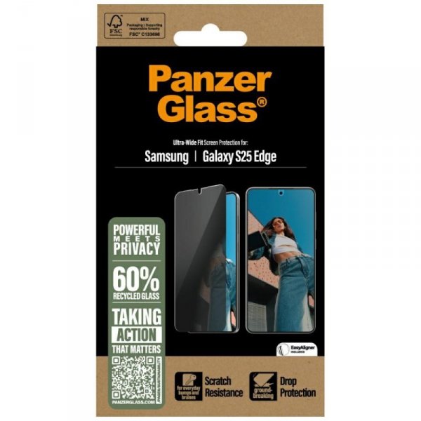 Szkło prywatyzujące PanzerGlass          Ultra-Wide Fit do Samsung Galaxy S25 Edge