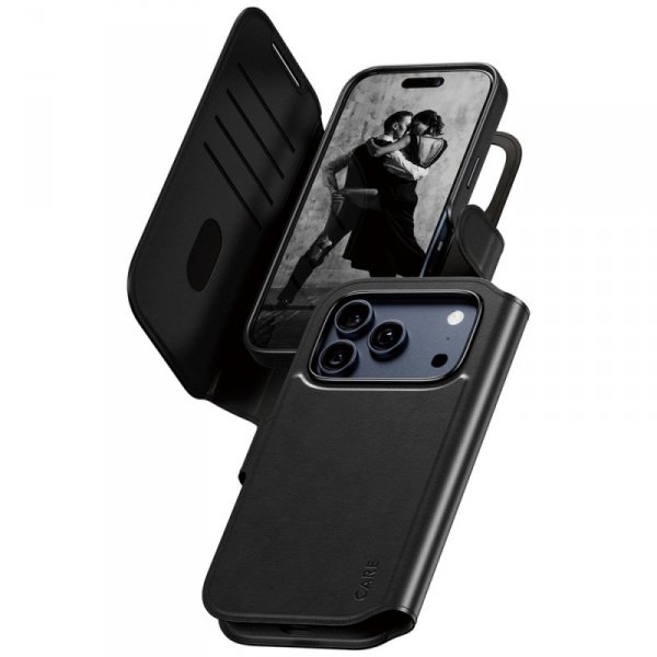 Etui CARE by PanzerGlass Feature Tango   2w1 Wallet Case MagSafe do iPhone 17 Pro czarny