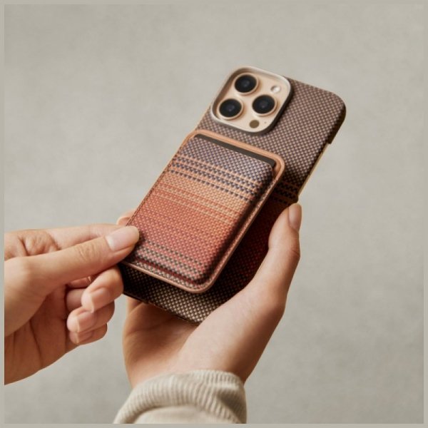Portfel magnetyczny PITAKA Woven Wallet  MagSafe do telefonu sunset