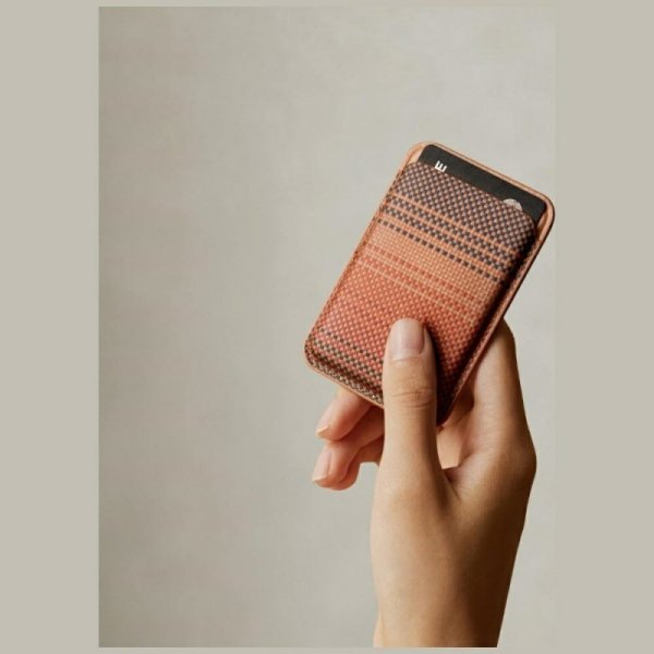 Portfel magnetyczny PITAKA Woven Wallet  MagSafe do telefonu sunset