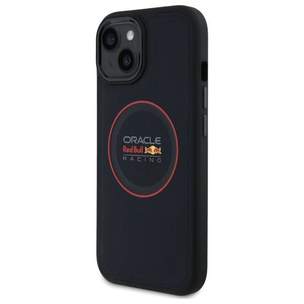 Red Bull RBHMP15S24PUILVR iPhone 15 6.1&quot; hardcase granatowy/navy Leather Red Ring MagSafe