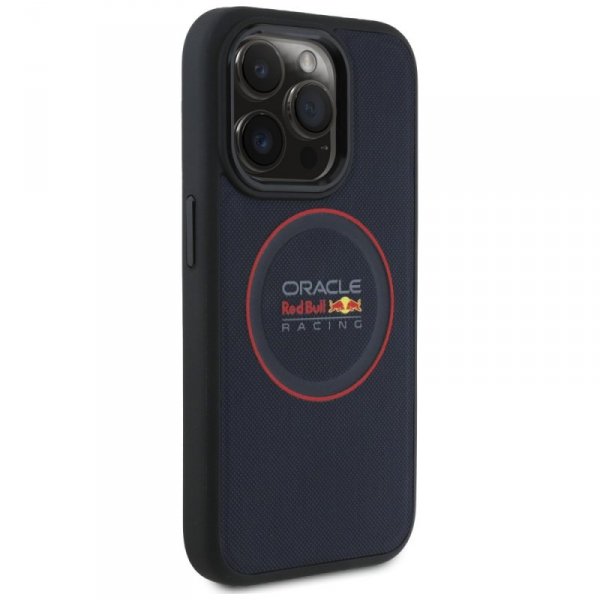 Red Bull RBHMP15L24PUILVR iPhone 15 Pro  6.1&quot; hardcase granatowy/navy Leather Red Ring MagSafe