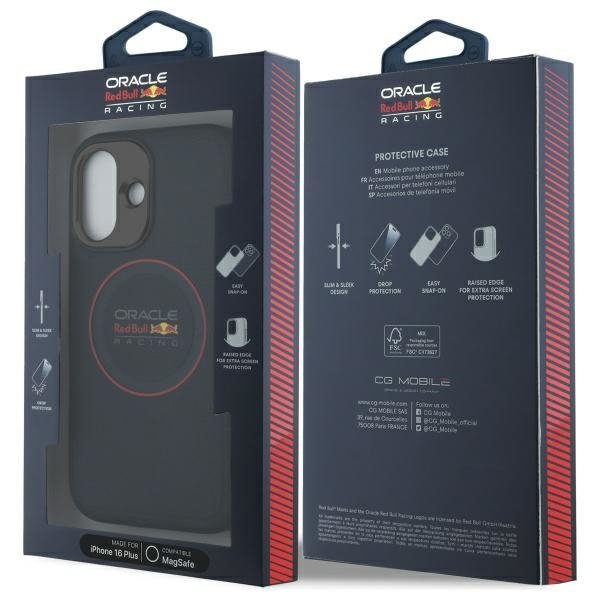 Red Bull RBHMP16M24PUILVR iPhone 16 Plus 6.7&quot; hardcase granatowy/navy Leather Red Ring MagSafe