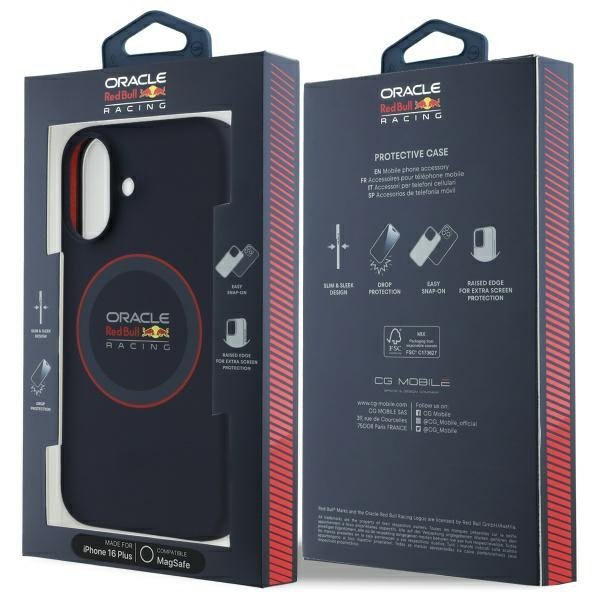 Red Bull RBHMP16M24SIILVR iPhone 16 Plus 6.7&quot; hardcase granatowy/navy Silicone Red Ring MagSafe
