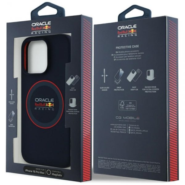 Red Bull RBHMP16X24SIILVR iPhone 16 Pro  Max 6.9&quot; hardcase granatowy/navy Silicone Red Ring MagSafe