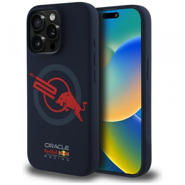 Etui Red Bull HC Silicone ORBR20 Logo    Red Lining do iPhone 15 Pro MagSafe granatowy