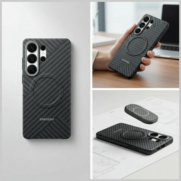 Etui Samsung Carbon Magnet do Samsung Galaxy S26 Ultra ciemnoszary