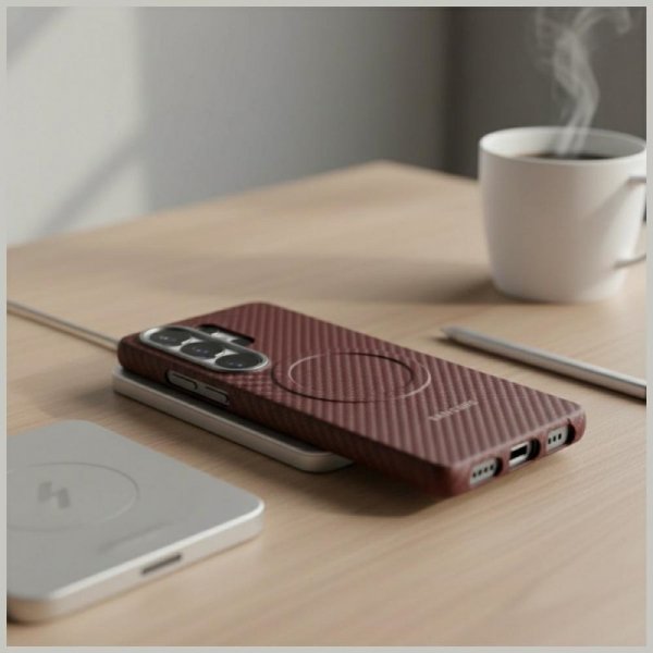 Etui Samsung Carbon Magnet do Samsung Galaxy S26 Ultra czerwony