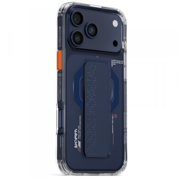 Etui Skinarma Haxa do iPhone 17 Pro Max  Magnetic Charging + Grip Stand niebieski