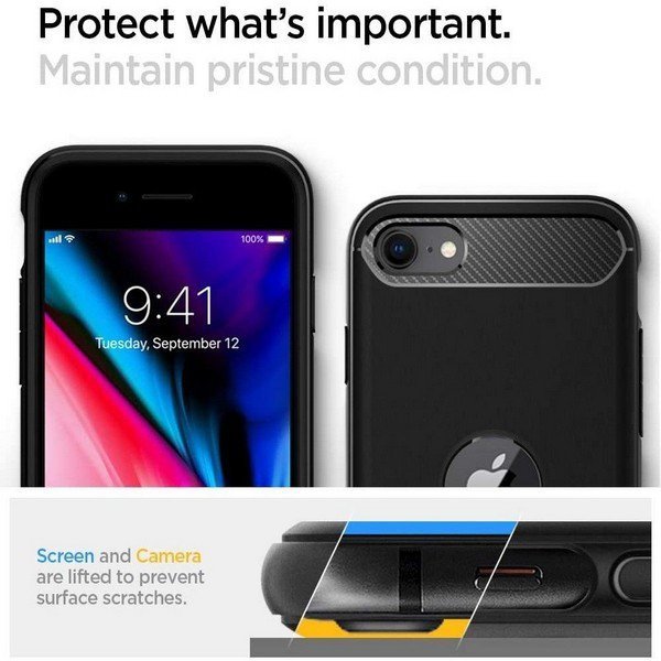 Spigen Rugged Armor iPhone 7/8/SE2020/SE2022 czarny/black ACS00944