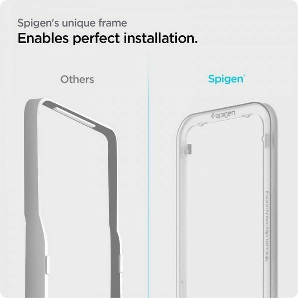 Spigen Alm Glass FC iPhone 16e/14/13/13  Pro 2 szt. szkło hartowane czarna ramka AGL03387