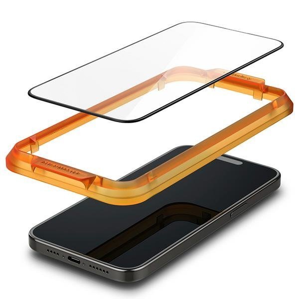 Spigen Alm Glass FC iPhone 15 Pro Max6.7&quot; 2 szt. szkło hartowane czarna ramka AGL06875