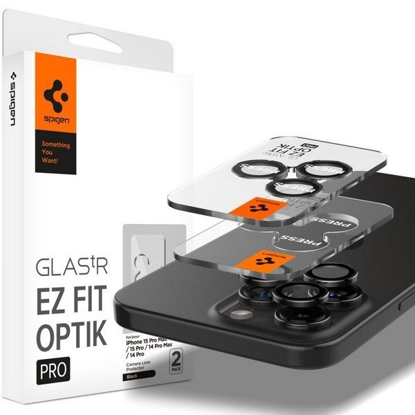 Spigen Optik.Tr Camera iPhone 15 Pro/15Pro Max &quot;EZ FIT&quot; Lens 2szt./2pcs przezroczysty/crystal clear AGL06914