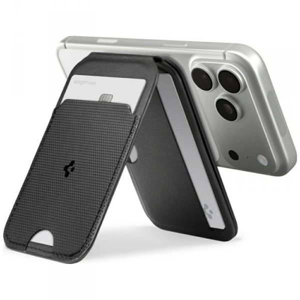Magnetyczny portfel Spigen S314-2 Slim   Fold Tripod MagSafe czarny