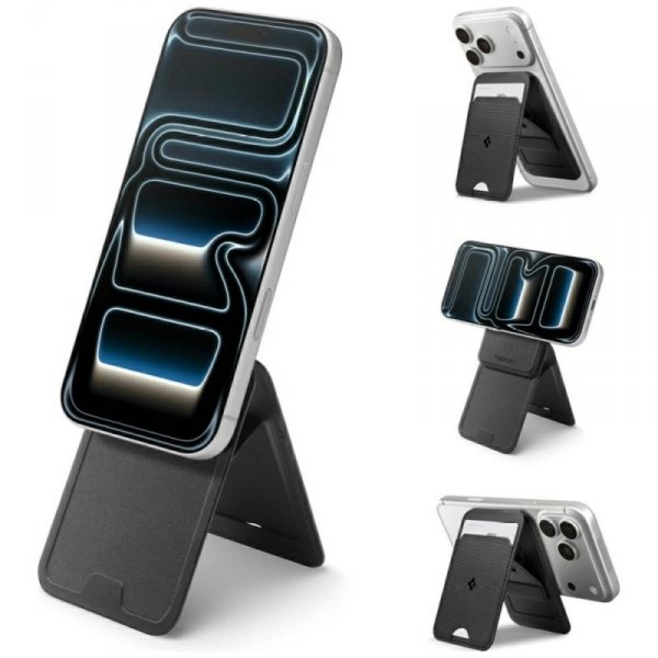 Magnetyczny portfel Spigen S314-3 Slim   Fold Tripod MagSafe czarny