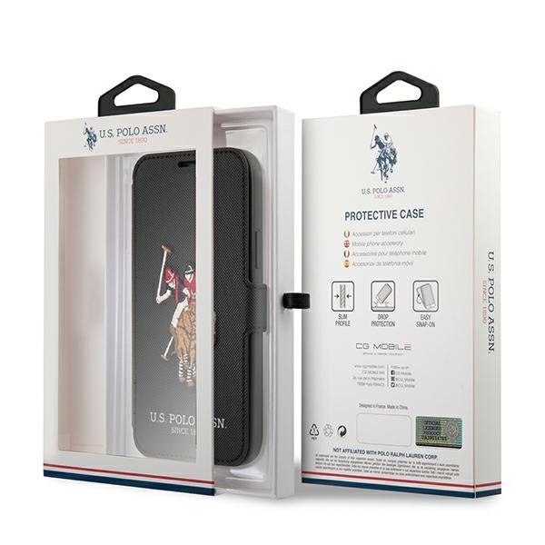 US Polo USFLBKP12SPUGFLBK iPhone 12 mini5,4&quot; czarny/black book Polo Embroidery Collection