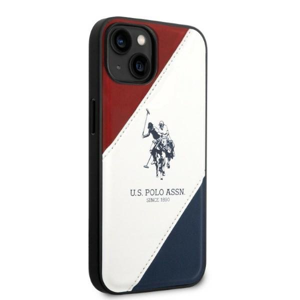 US Polo USHCP14SPSO3 iPhone 14 / 15 / 13 6,1&quot; biały/white Tricolor Embossed