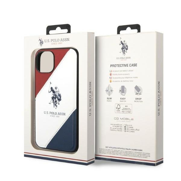 US Polo USHCP14MPSO3 iPhone 14 Plus / 15 Plus 6,7&quot; biały/white Tricolor Embossed