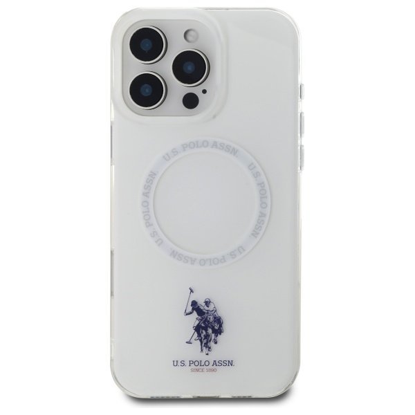 US Polo USHMP16LHOCLDPW iPhone 16Pro 6.3&quot; biały/white IML Ring MagSafe