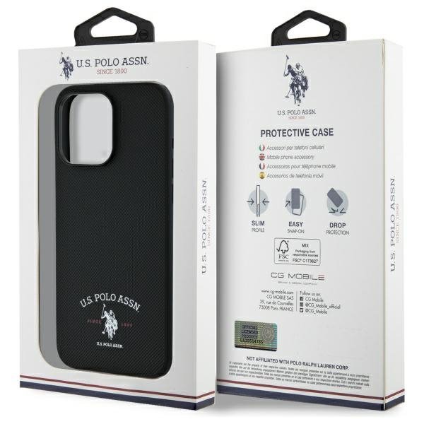 US Polo USHCP15XPARK iPhone 15 Pro Max   6,7&quot; czarny/black Printed DH Logo