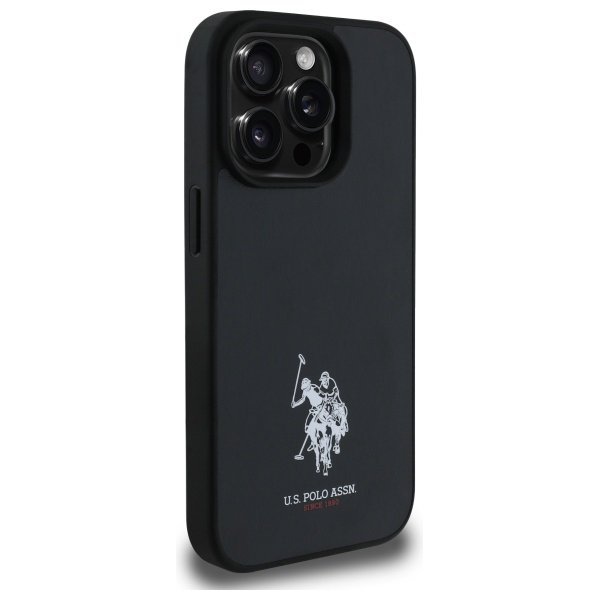 US Polo USHCP15XPGEK iPhone 15 Pro Max   6,7&quot; czarny/black Leather Embroidered DH Color