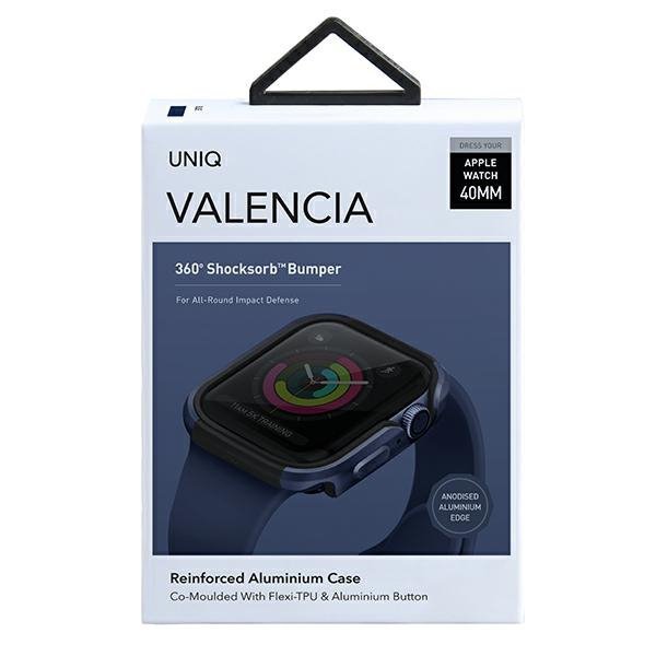 UNIQ etui Valencia Apple Watch Series4/5/6/SE 40mm. niebieski/atlantic blue