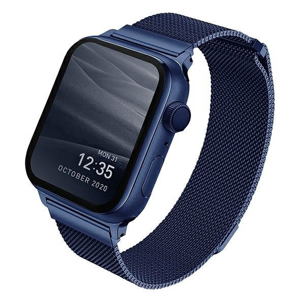 UNIQ pasek Dante Apple Watch Series1/2/3/4/5/6/7/8/9/SE/SE2 38/40/41mm Stainless Steel niebieski/marine blue
