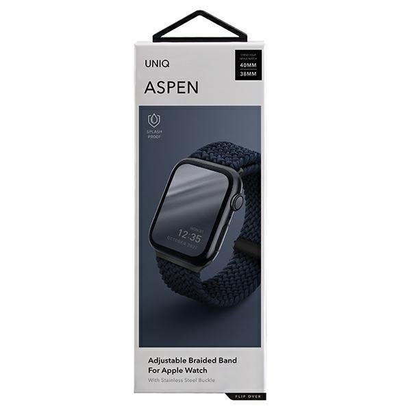 UNIQ pasek Aspen Apple Watch 40/38/41mmSeries 1/2/3/4/5/6/7/8/9/SE/SE2 Braided niebieski/oxford blue