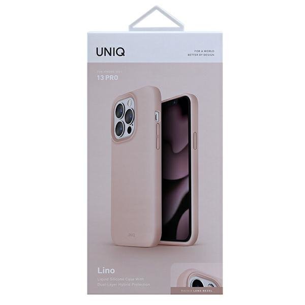 UNIQ etui Lino iPhone 13 Pro / 13 6,1&quot;różowy/blush pink