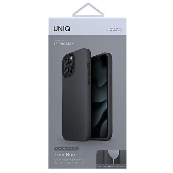 UNIQ etui Lino Hue iPhone 13 Pro Max6,7&quot; szary/charcoal grey MagSafe