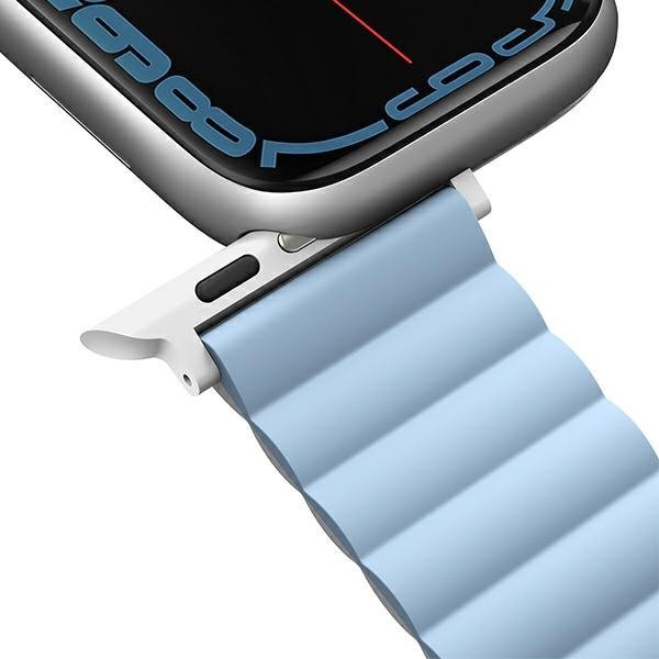 UNIQ pasek Revix Apple Watch Series1/2/3/4/5/6/7/8/9/SE/SE2/Ultra/Ultra 2 42/44/45/49mm. Reversible Magnetic biały-niebieski/whi