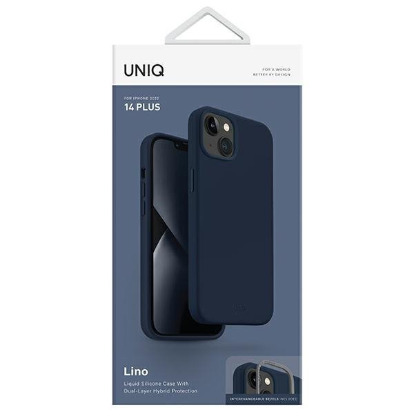 UNIQ etui Lino iPhone 14 Plus / 15 Plus 6.7&quot; niebieski/marine blue