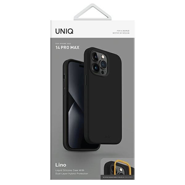 UNIQ etui Lino iPhone 14 Pro Max 6,7&quot;czarny/midnidght black