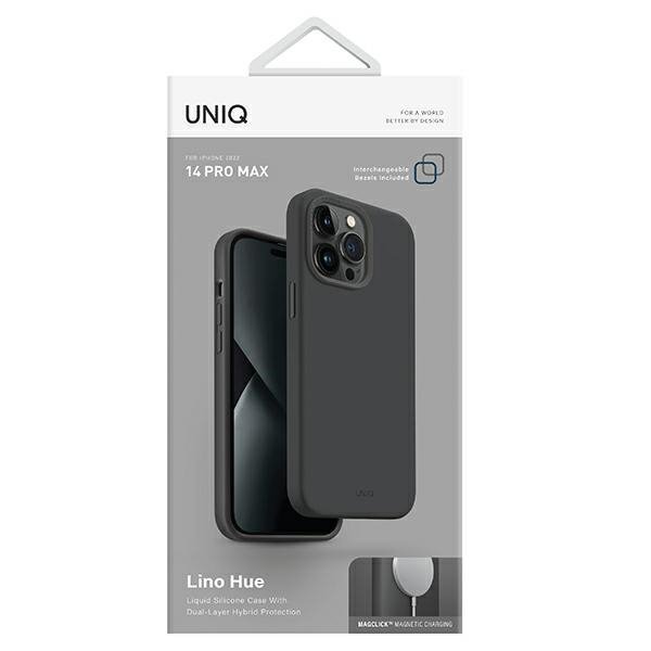 UNIQ etui Lino Hue iPhone 14 Pro Max6,7&quot; Magclick Charging szary/charcoal grey
