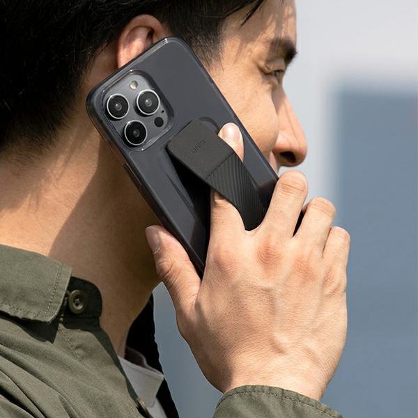 UNIQ etui Heldro Mount iPhone 14 Plus/ 15 Plus 6.7&quot; czarny/vapour smoke