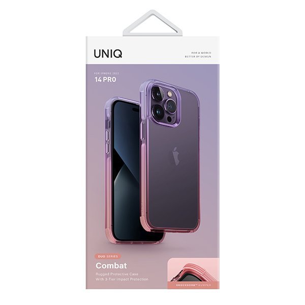 UNIQ etui Combat Duo iPhone 14 Pro 6,1&quot; liliowo-różowy/lilac lavender-pink