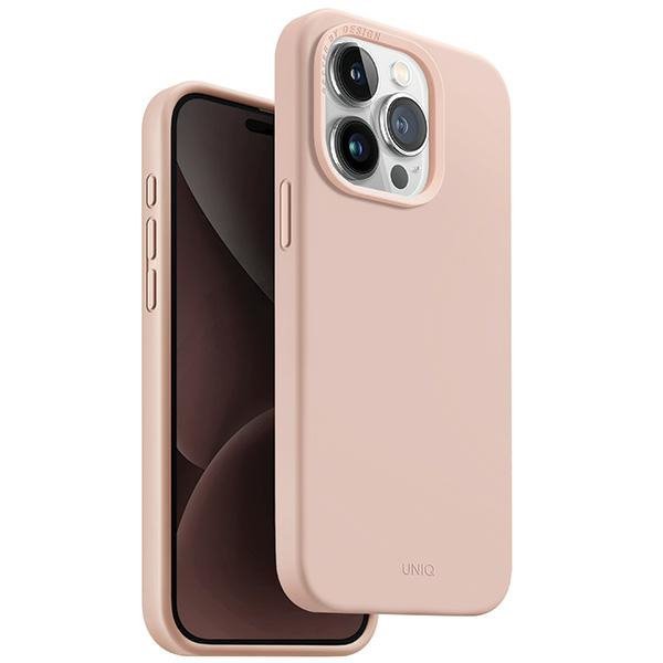 UNIQ etui Lino Hue iPhone 15 Pro 6.1&quot;Magclick Charging różowy/blush pink