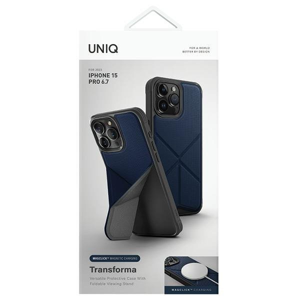 UNIQ etui Transforma iPhone 15 Pro Max 6.7&quot; Magclick Charging niebieski/electric blue