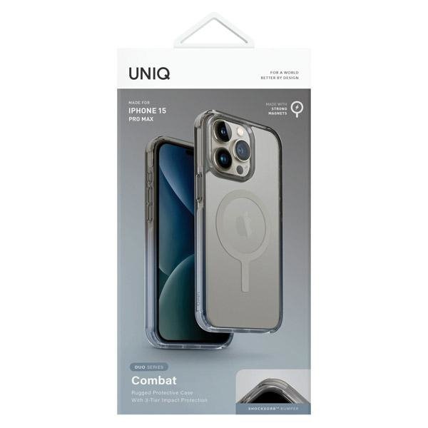 UNIQ etui Combat Duo iPhone 15 Pro Max 6.7&quot; Magclick Charging niebiesko-szary/dusty blue-grey