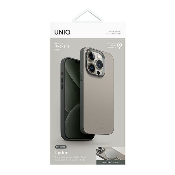 UNIQ etui Lyden DS iPhone 15 Pro 6.1&quot;Magclick Charging beżowo-zielony/ivory-lichen green