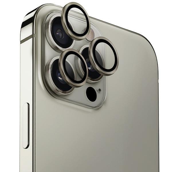 UNIQ Optix Aluminium Camera Lens Protector iPhone 16 Pro 6.3&quot; / 16 Pro Max 6.9&quot; titanium grey szkło na obiektyw aparat