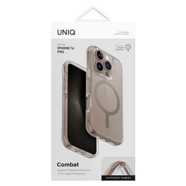UNIQ etui Combat iPhone 16 Pro 6.3&quot; Magclick Charging złoty/taupe gold