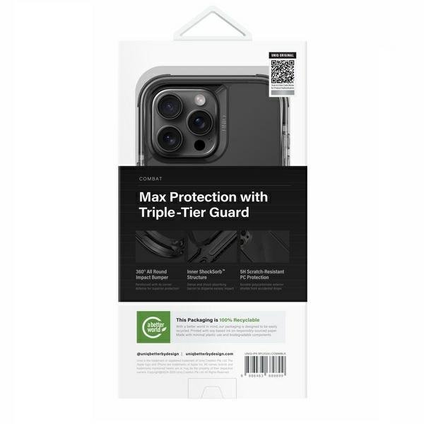 UNIQ etui Combat iPhone 16 Pro Max 6.9&quot; Magclick Charging czarny/carbon black