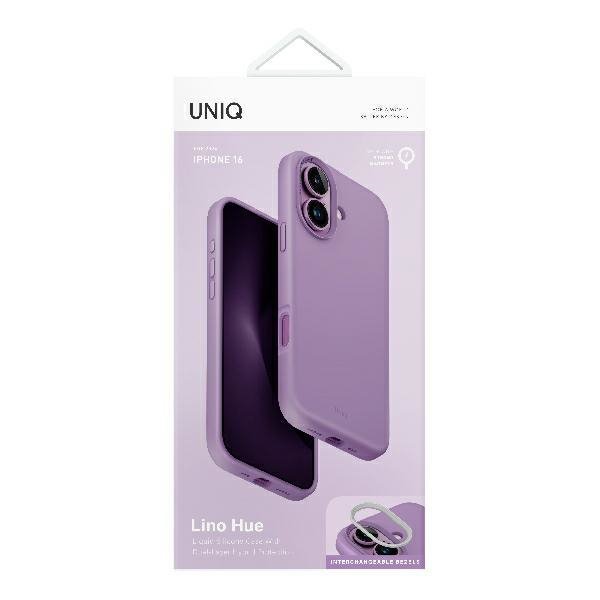 UNIQ etui Lino Hue iPhone 16 6.1&quot;Magclick Charging różowy/grape pink