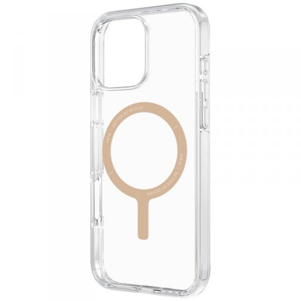 Etui UNIQ Clario do iPhone 16 Pro Max    Magclick Charging przezroczysty/złoty