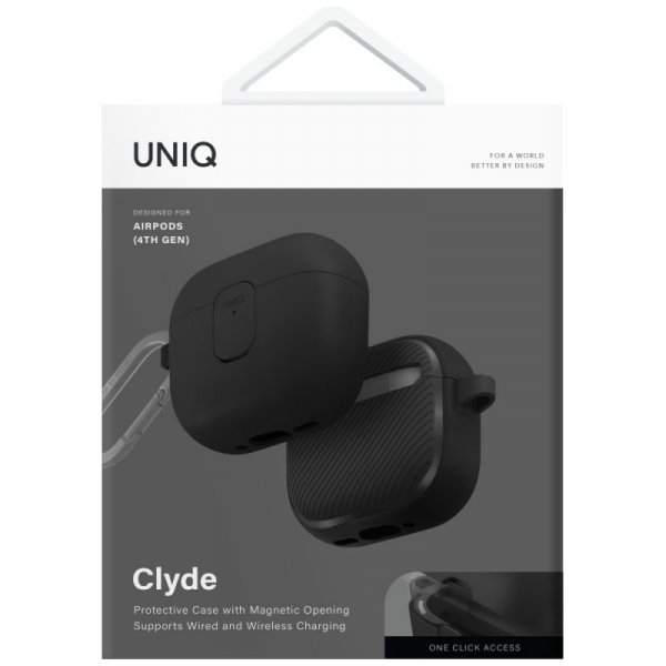 Etui UNIQ Clyde do AirPods 4 Lock Case   czarny