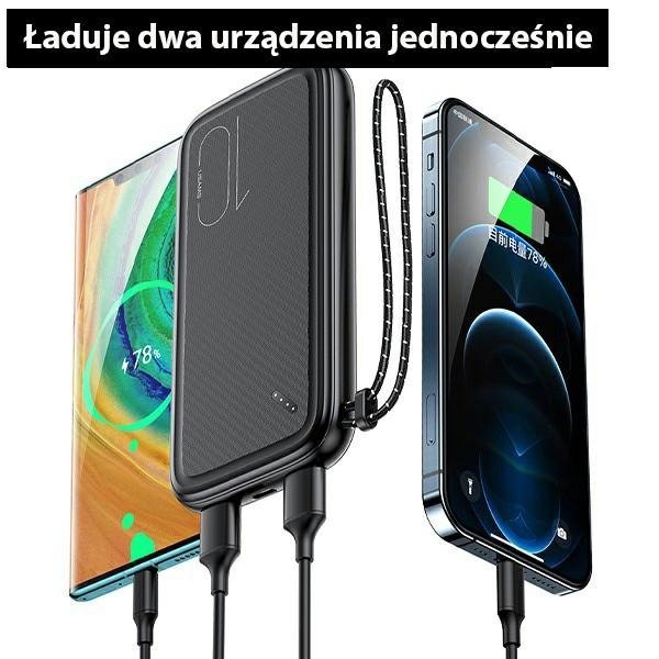 USAMS Powerbank PB56 10000mAh 2xUSB /USB-C / MicroUSB Fast Charge zielony/ dark green 10KCD15003 (US-CD150)