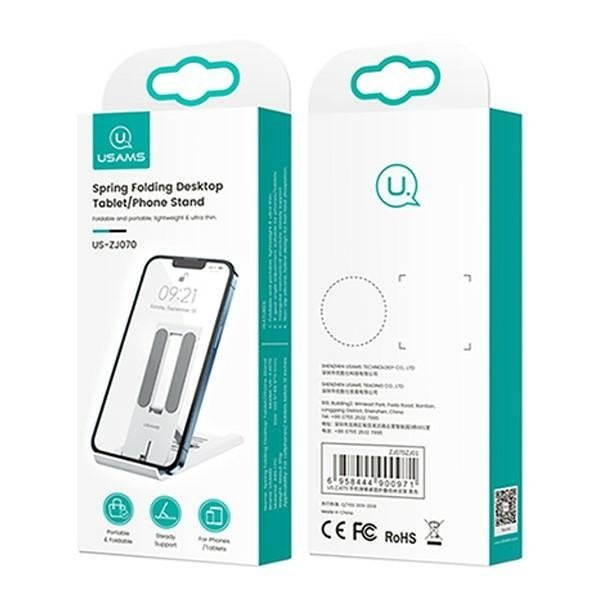 USAMS Uchwyt biurkowy na telefon/tabletbiały/white ZJ070ZJ02 (US-ZJ070)