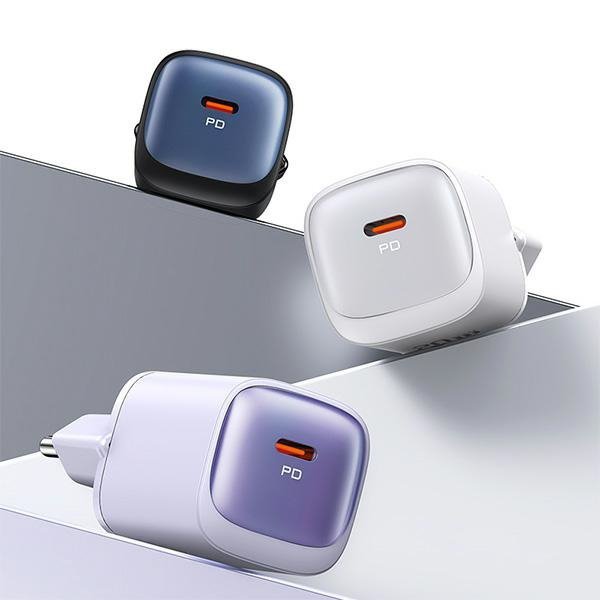 USAMS Ład. siec. CC251 30W GaN USB-CFast Charging HC Series biały/white CC251TC02